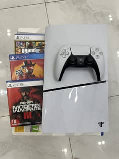 PS5 Slim 1TB with 3 Games Full Box only 1 Month Used Like New