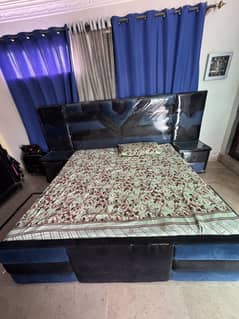 Wooden bed , side tables  with ortho mattress