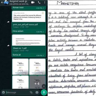 Handwriting Assignment Content Writing And Data Entry Work