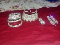silvery Artificial jewelry set walima function