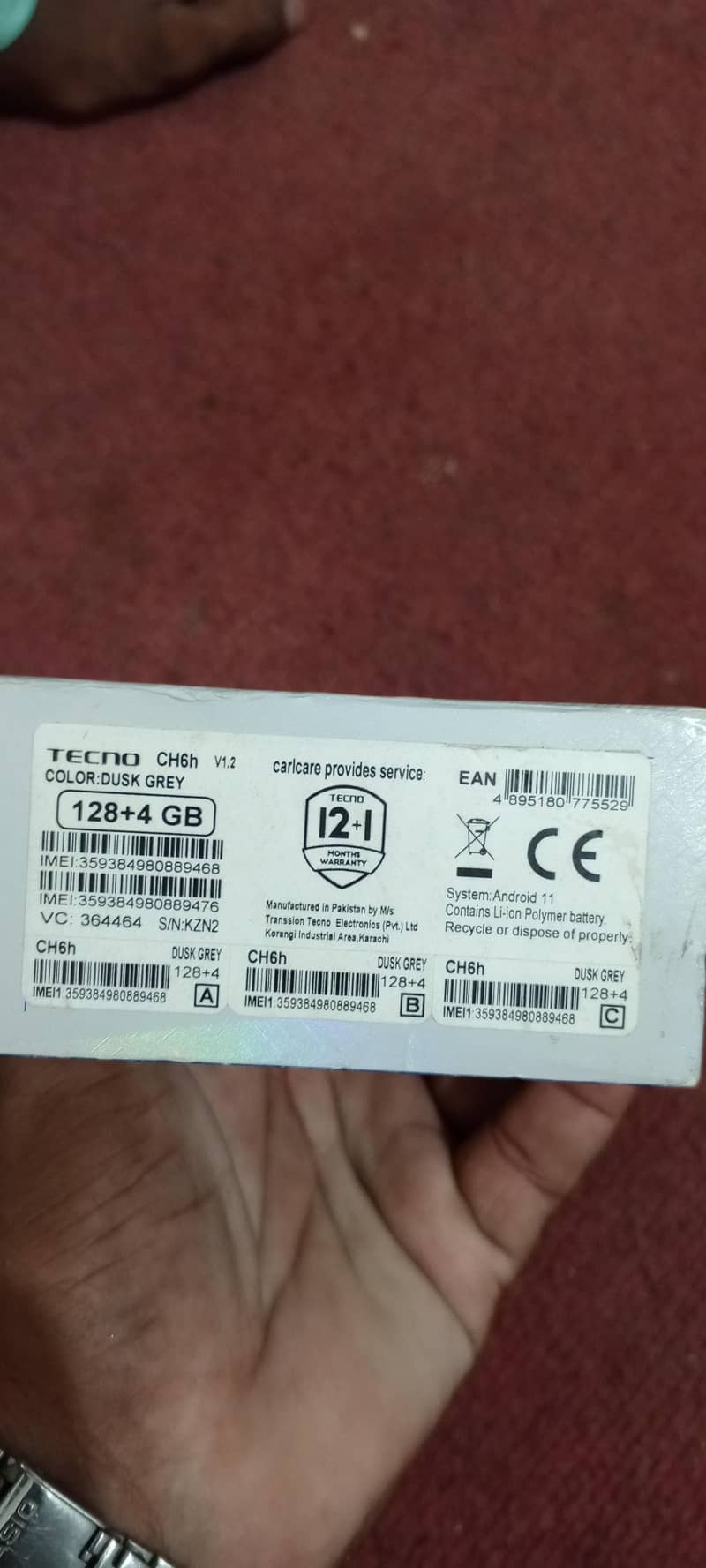 tecno cammon 18 t with box no open rapear original panel finger disabl 1