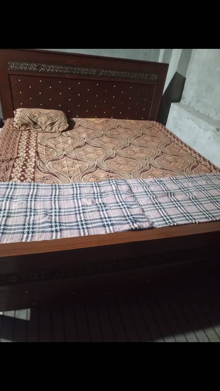 Good condition bed with side tables and matress 1