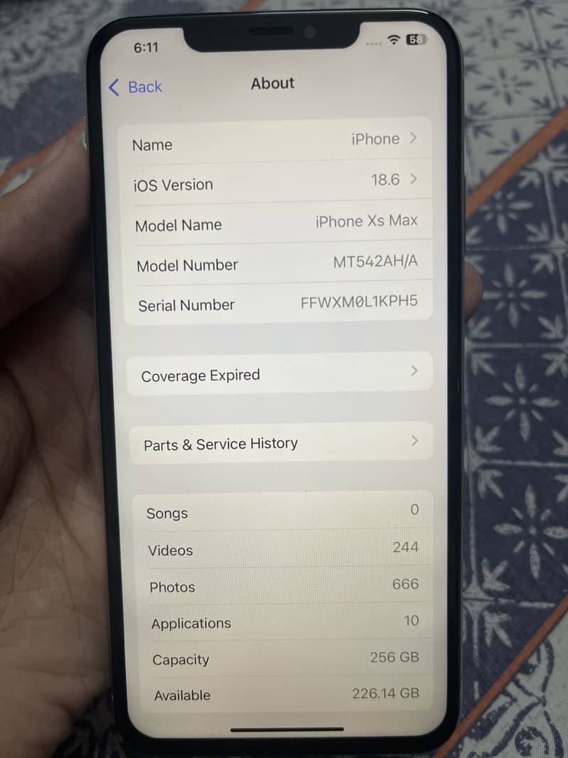 256gb Non PTA Xs Max 3