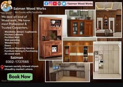 03021737565 wood work. kitchen cabinet. wardrobes. carpenterr