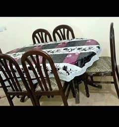Wooden Dinning table with 6 chairs