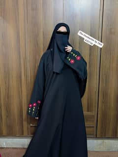 Embroidery Rose Abaya