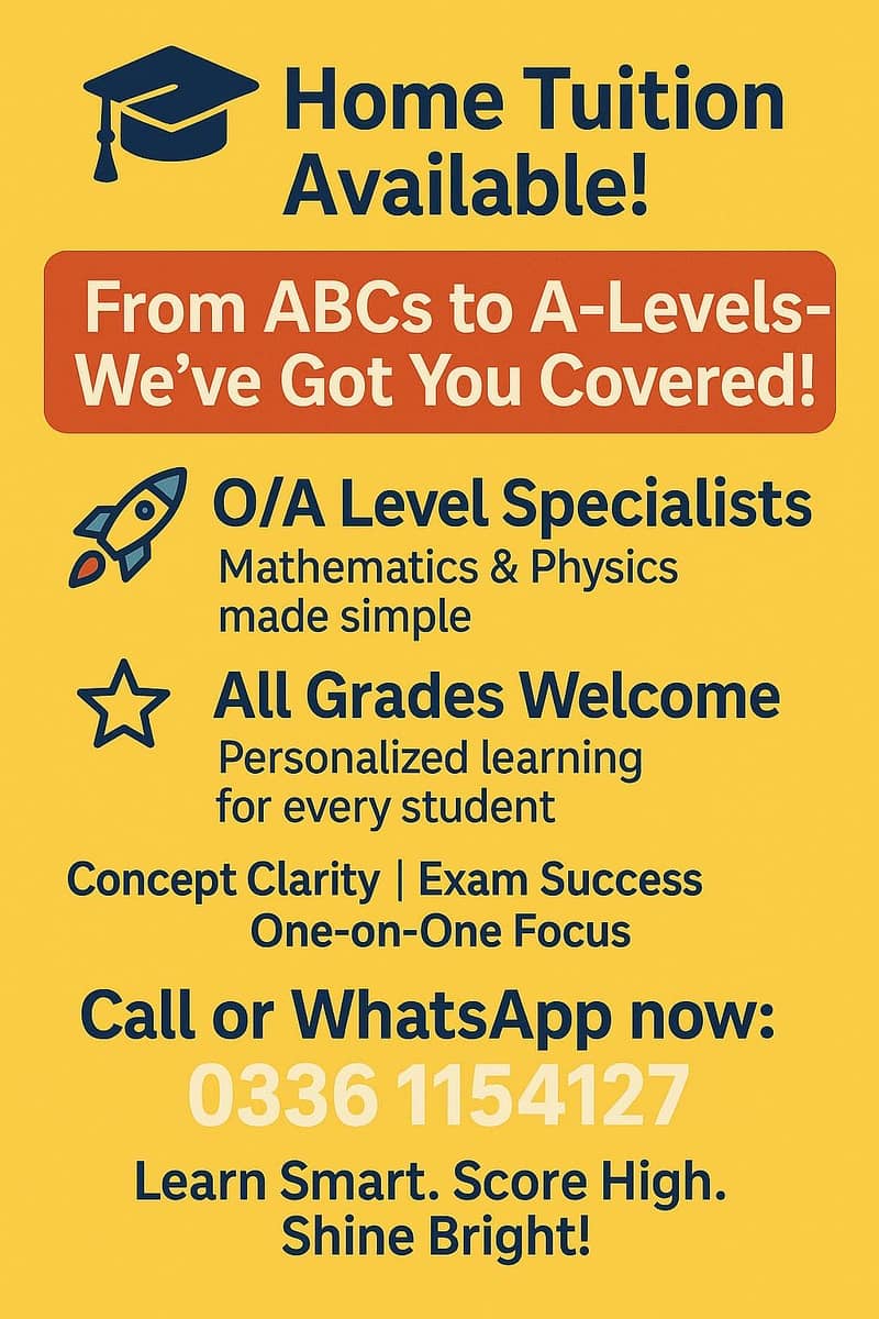 Home Tutor, Online tutor, O level, A level, IGCSE, Math, Physics. 0