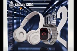 CROWN C500 Smart Watch + P47 Headphones.