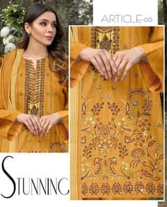 ladies suit unstitched 3 piece heavy embroidery handmade work