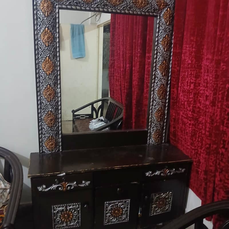 bed set with dressing and aofa set condition is good 9