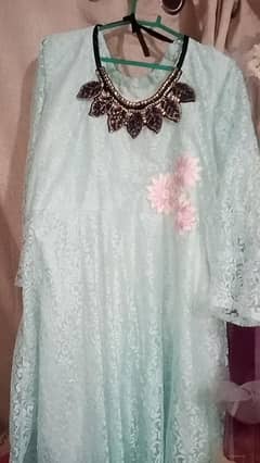 maxi frock with 22 /23 chest  size legth 40  fabric net ready to wear