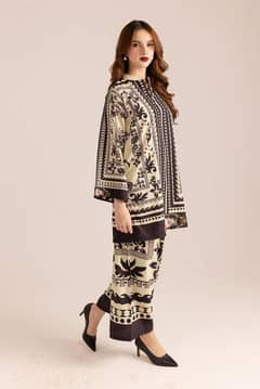 Stylish Women's Stitched Printed Shirt And Trouser Set - 2 Pcs