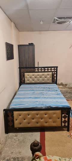 iron bed with mattress