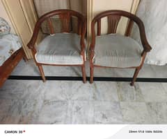 Vintage Wooden Armchairs – Set of 2"