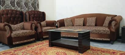 5 seater sofa with 3 tables