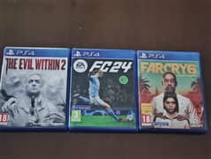 Ps4 , Ps5 game (farcry 6, fc24, the evil within 2)