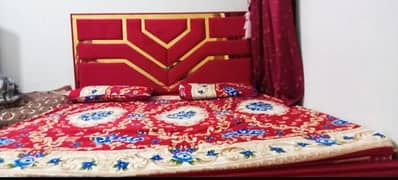 Double  Bed for sale with Side Table and Dressing Table
