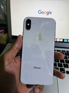 Iphone X 256gb PTA approved With Box (Back Glass Broken)