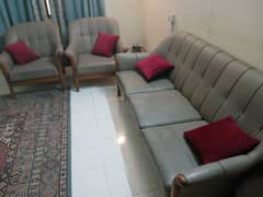 5 seater wooden sofa set ,raxine covers