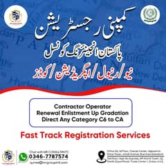 Construction Company, PEC, SECP, FBR, Visa, NGO, PSW, Import Export