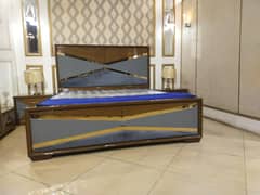 Bed set Turkish with dressing side table Glass finishing