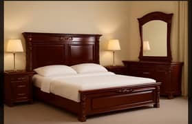 bed two side tables and a dressing table