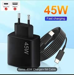 45 Watt fast Charger with C to C cable