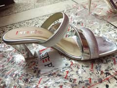 Silver new block heels of 1st step
