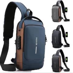 Nylon Crossbody Bag 1 PC With USB Port