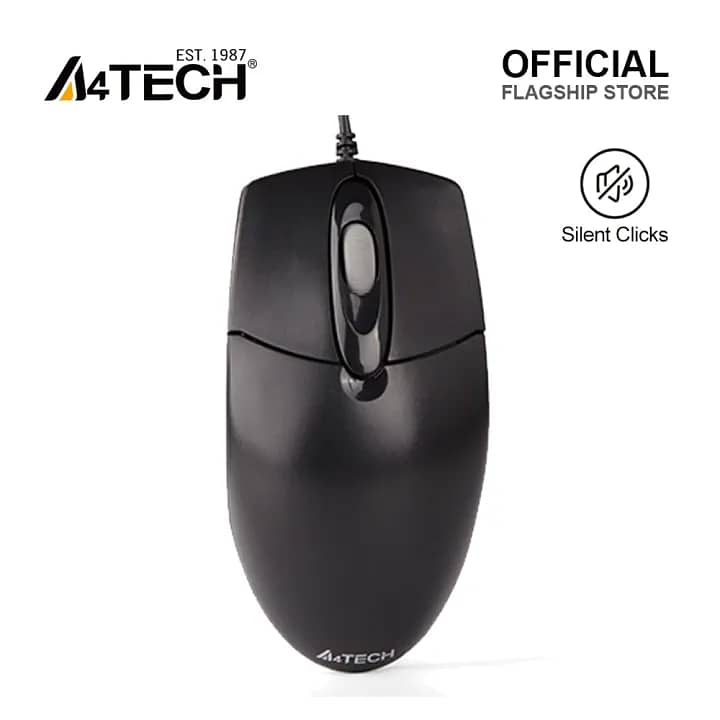 A4Tech OP-720S Wired Silent Click Mouse | Black 0