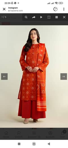 Kayseria stitched three piece dress