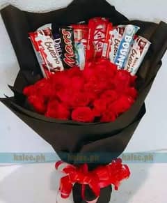 Flowers And Chocolate Bouquet