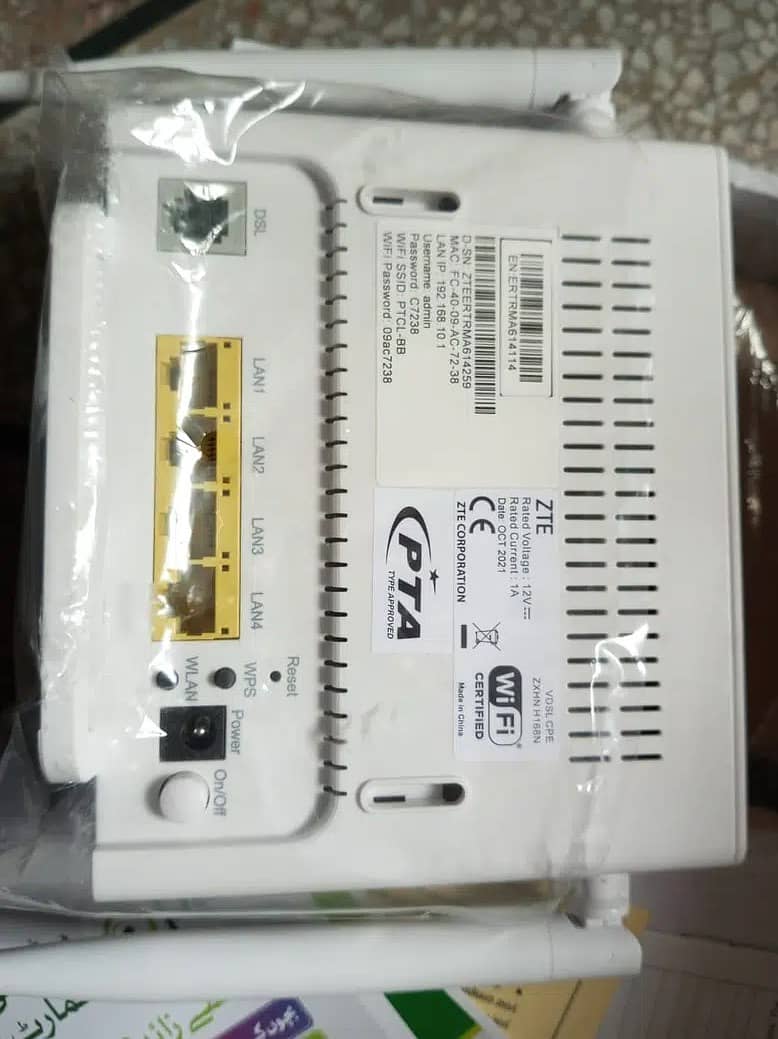 ZTE PTCL MODEM FRESH 7