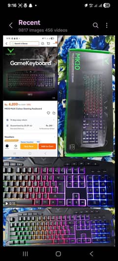 RGB light gaming keyboard