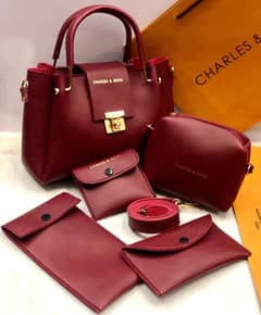 stylish Woman's PU Leather Hand bag set