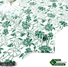 Green 2-Piece Printed Lawn Suit – 14th August Special Edition