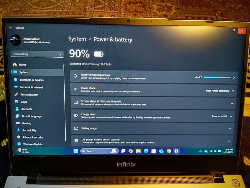 Infinix Inbook X1 (Box also) – i3 10th Gen | 8GB RAM DDR4 | 256GB NVME 4