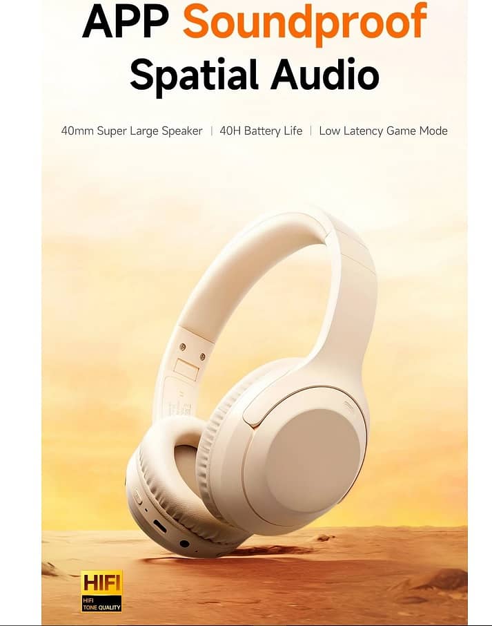 Picun 3D Spatial Audio Bluetooth Over Ear App Support ENC Headset 3