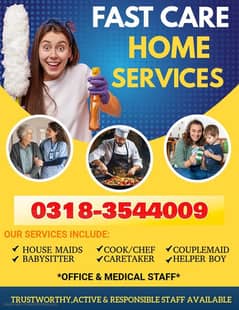 HOUSE MAID BABY NANNY NURSE ATTENDANT COOK HELPER BATMAN SWEEPER ETC