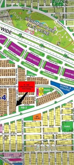 1 Kanal Residential Plot for Sale R Sector, DHA Multan | 65ft Road Facing | Park Facing