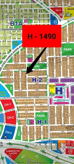 "1 Kanal East Facing Plot H-1490 For Sale In DHA Multan Near Rumanza & Ring Road"