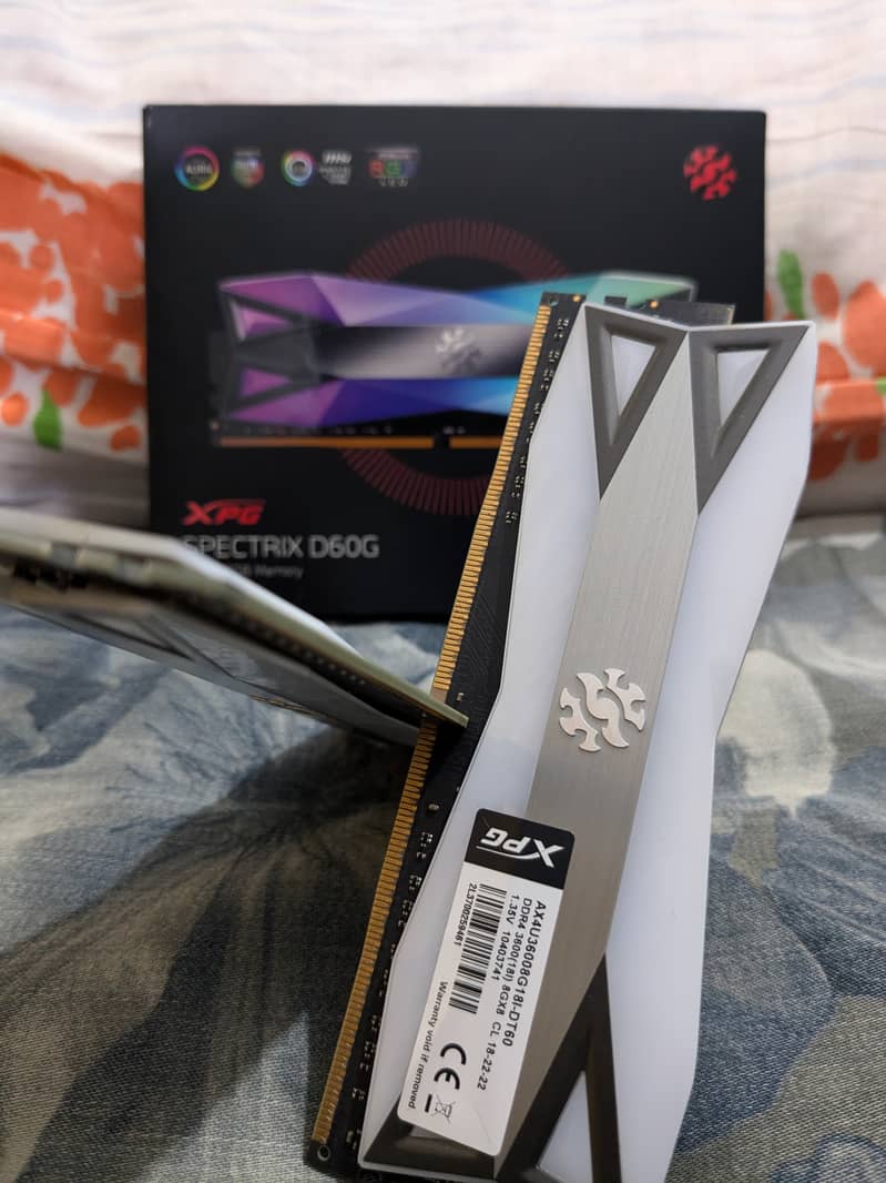 XPG D60G 16GB (8x2) RGB DDR4 RAM 3600mhz CL18 (Overclockable to CL16) 0
