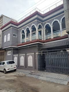 8 Marla double story brand new home ideal and hot loction carpet road water electricity available greater society beautiful security guard near canal road near sozo water park near king stone college 3D ultra model design Spanish look furnished home with wood work
