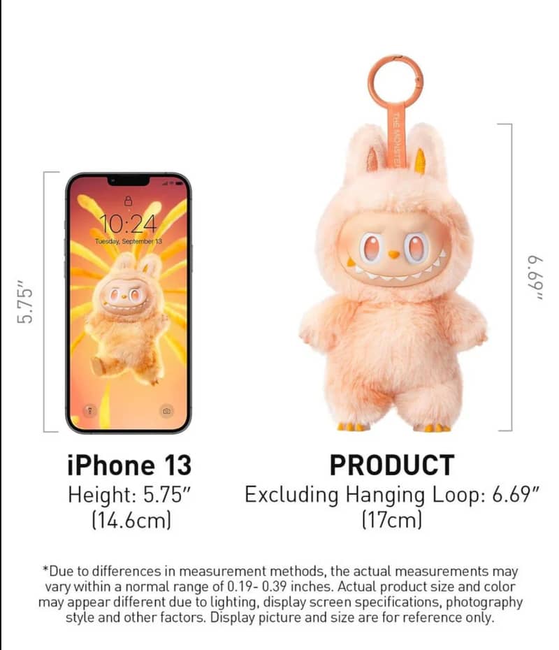 Labubu Biginto Pretty Plush Keychain – Soft Clip-On Toy from Monsters 3