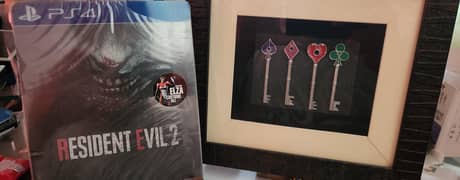 resident evil 2 remake steelbook with rpd keys props