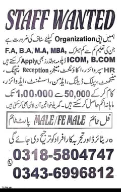 Staff Wanted