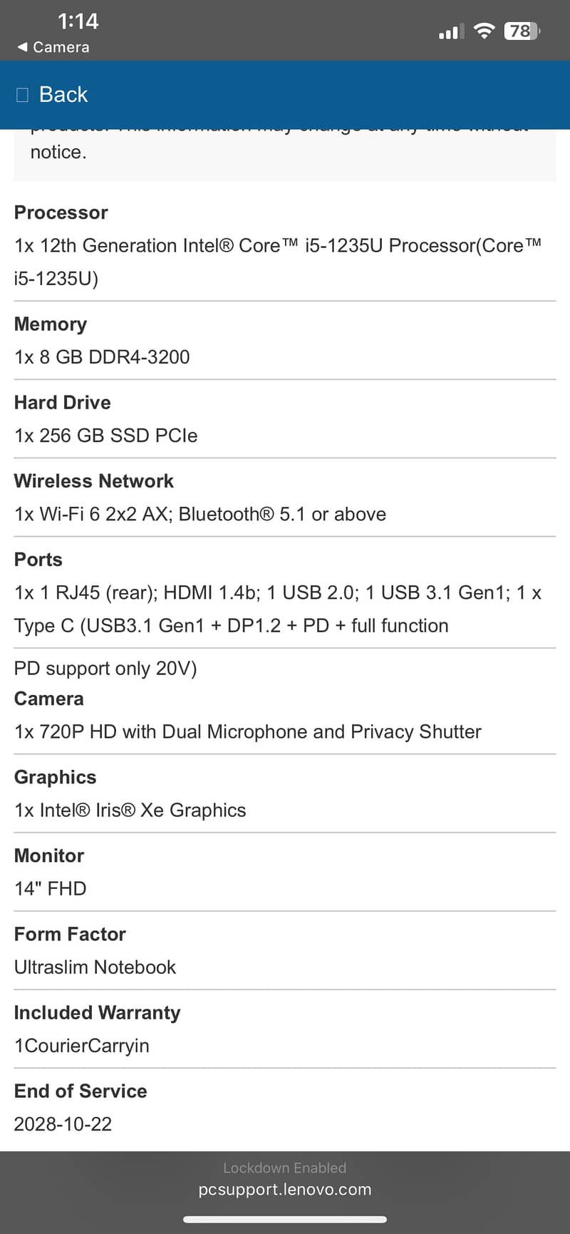 Lenovo, 12th Generation Intel® Core TM i5-1235U Processor 3