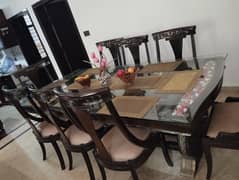 German. Dinning table with 8 chairs