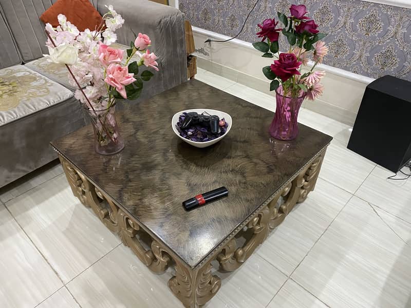 Sofa set with table , curtains 3