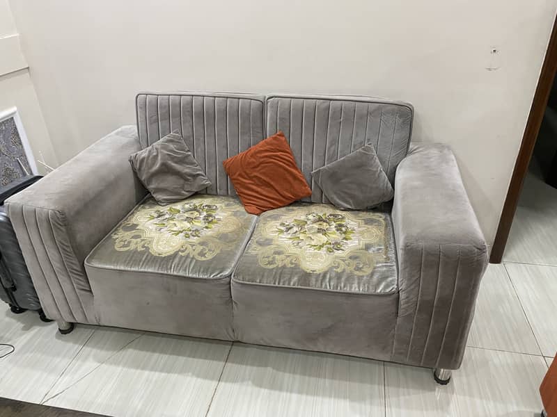 Sofa set with table , curtains 4